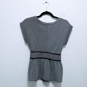 Monteau striped peplum top